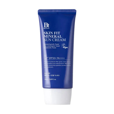 Jūsu ādas aizsardzība un kopšana ar minerālu saules aizsargkrēmu Benton Skin Fit Mineral SPF50+/PA++++Sun Cream  Benton 50 ml.  