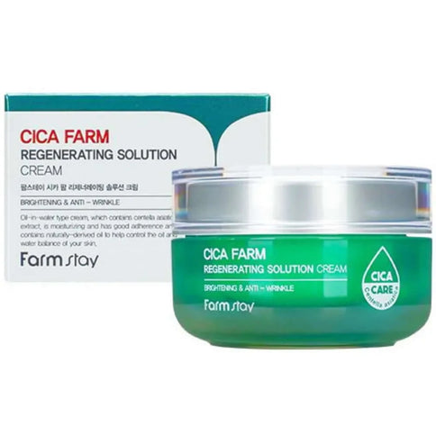 Atjaunojošs krēms sejai ar Āzijas Centellas ekstraktu Farmstay Cica Farm Regenerating Solution Cream  Farmstay   