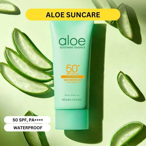 Ūdensnoturīgs saules aizsargkrēms ar alveju Holika Holika Aloe Waterproof Sun Cream SPF 50+ PA ++++  Holika Holika   