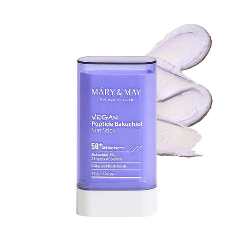 Saules aizsardzības krēms ar Peptīdiem un Bakuchiolu Mary&May Vegan Peptide Bakuchiol Sun Stick SPF50+ PA++++  MARY&MAY 18 g.  