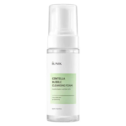 Maigas putiņas sejas mazgāšanai ar Āzijas centellu iUnik Centella Bubble Cleansing Foam  iUNIK 150 ml.  