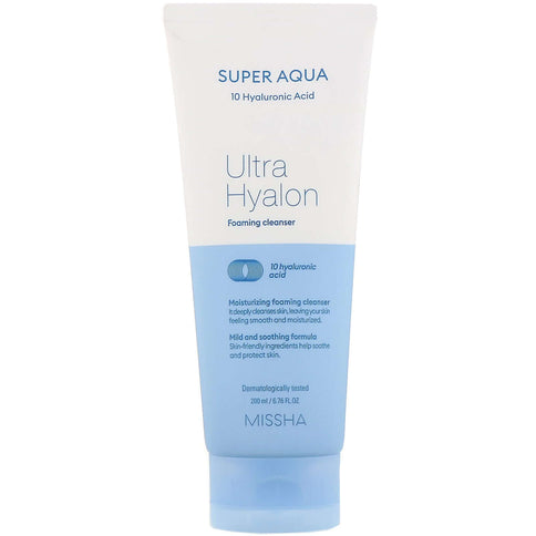 Putas sejas attīrīšanai ar hialuronskābi MISSHA Super Aqua Ultra Hyalron Foaming Cleanser  MISSHA 200 ml.  