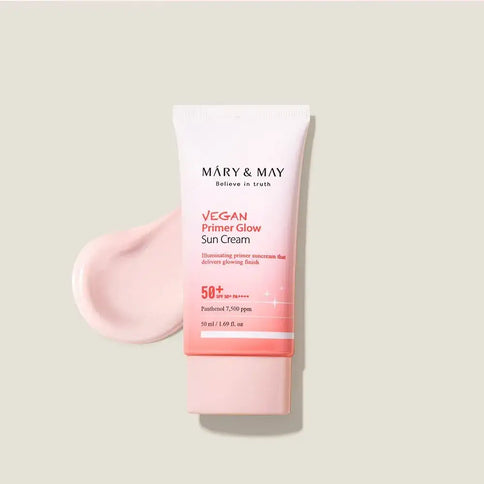 Vegānisks Saules Aizsardzības Krēms ar Bāzes Efektu Mary&May Vegan Primer Glow Sun Cream SPF50+ PA++++  MARY&MAY   